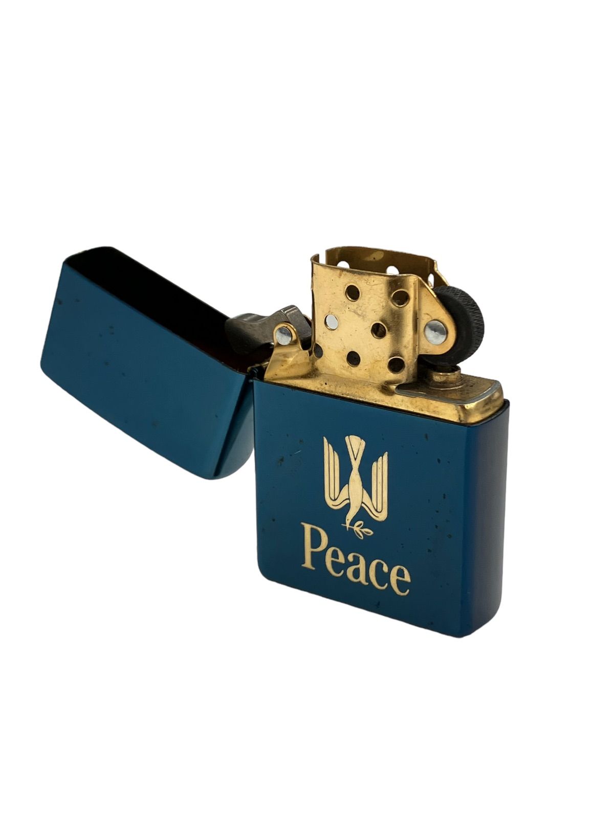 【新品】 93年製 ピース Peace ブルーチタン Zippo ヴィンテージ 未使用zippo Peace ピース ブルーチタン初期物93年製限定懸賞非売品