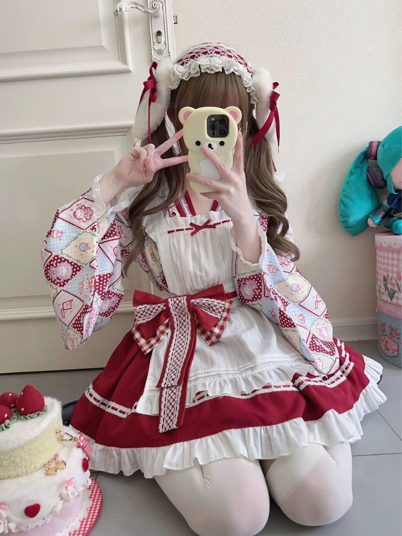 和風ロリータ♪和風メイドさん♪イベントに最適♪お出かけ着にも