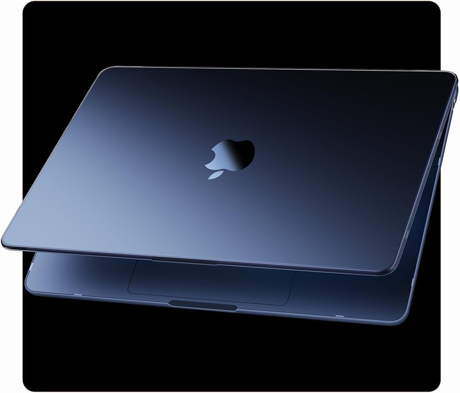 Soonjet対応 MacBook Air 13.6インチケース M2 モデルA2681 2022 2023年発売 頑丈で耐久性のある保護プラスチックハードシェルケースカバー MacBook Air M2 13インチ用ケース (ミッドナイト)