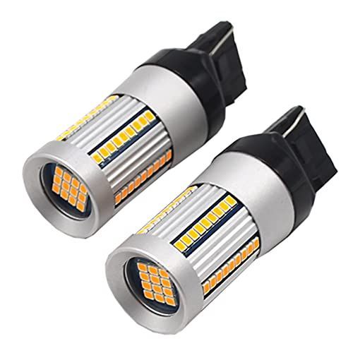 T20 T20ピンチ部違い LED ウインカー ハイフラ抵抗器内蔵 12V 24V 兼用 33W 66連SMD電気（ アンバー/2個セット）