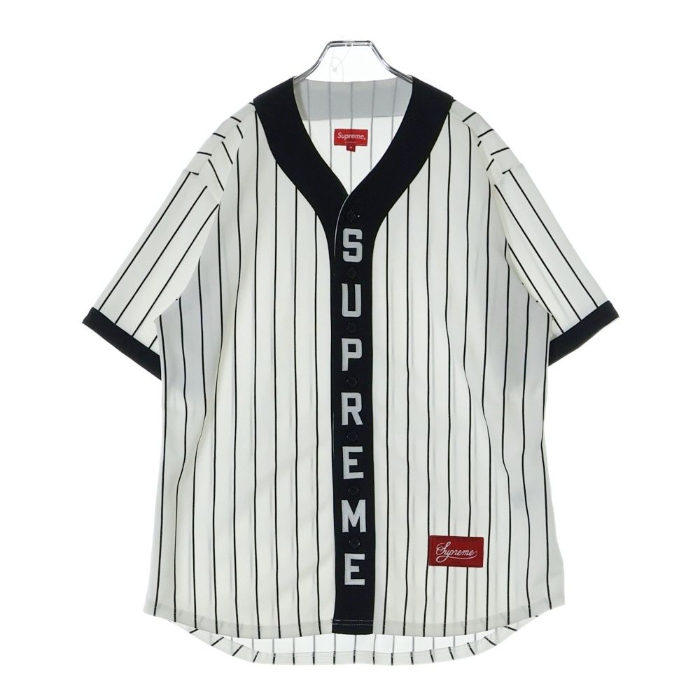 Supreme ストライプジャージ Mサイズ SUPREME (シュプリーム) 18AW Vertical Logo Baseball Jersey