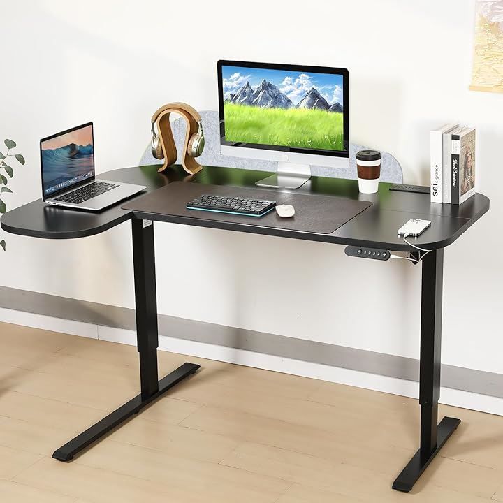 昇降デスク L字