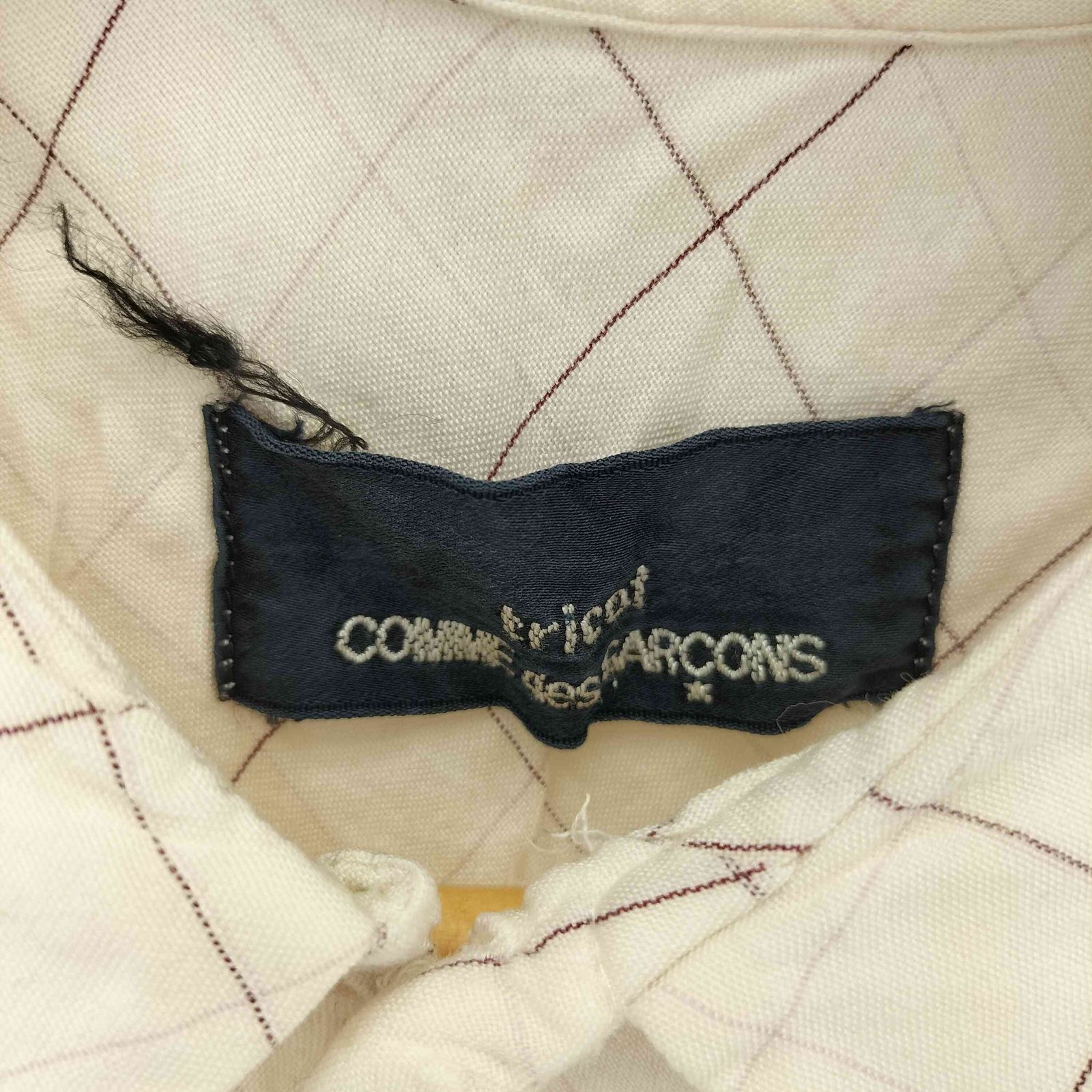 tricot COMME des GARCONS - 【トリココムデギャルソン】チェックアップリケ バックボタン丸襟ブラウス　S tricot COMME des GARCONS】2021-22AWついに入荷！タータン