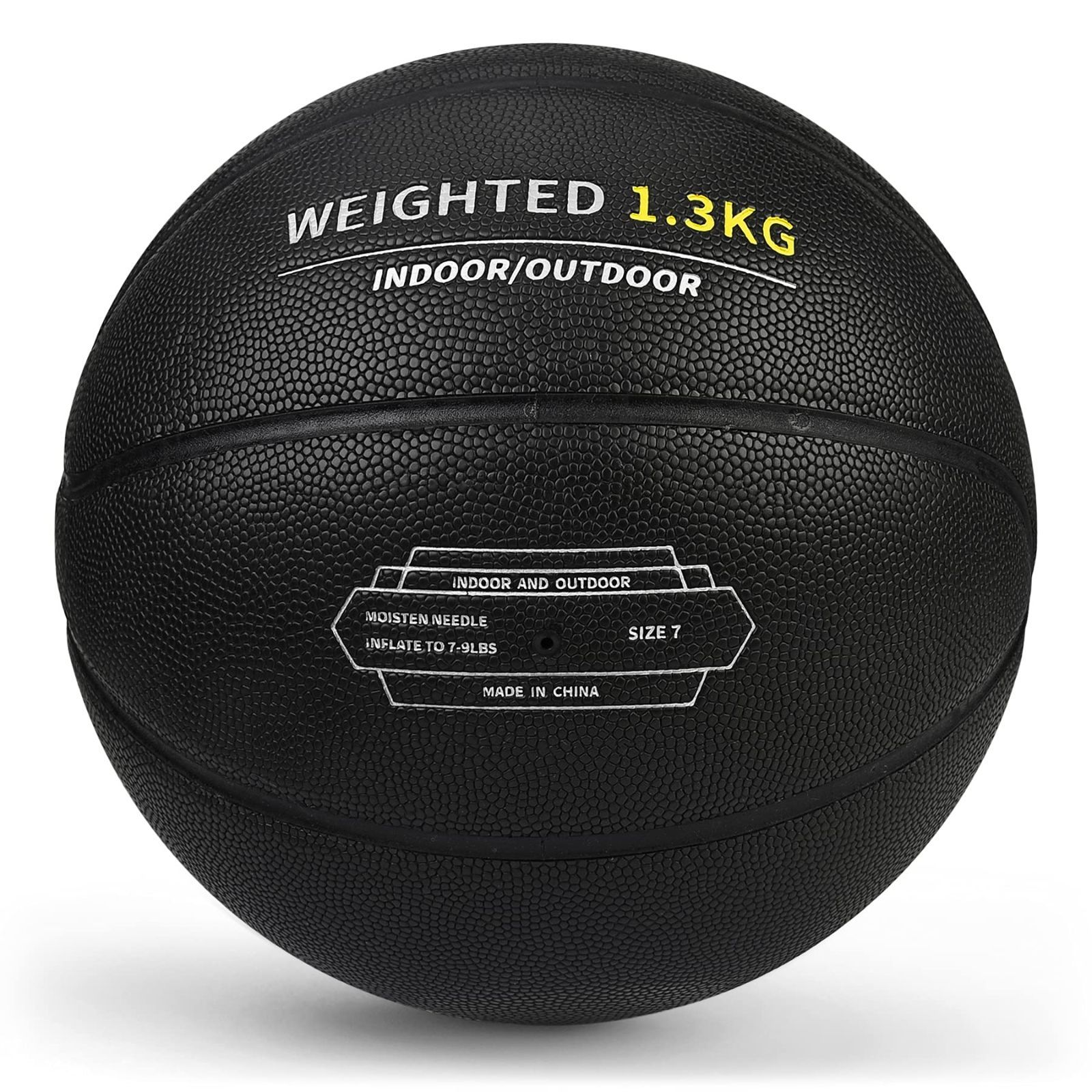 バスケットボール 7号 ヘビーボール バスケ ウエイト スキルトレーニング 屋外 屋内 PU革 大人 中学生 高学生 大学生用 ブラック オレンジイエロー 1 0 kg 3 5