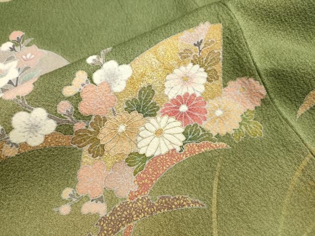 平和屋着物■訪問着　草花文　暈し染め　正絹　逸品　AAAS7634jd