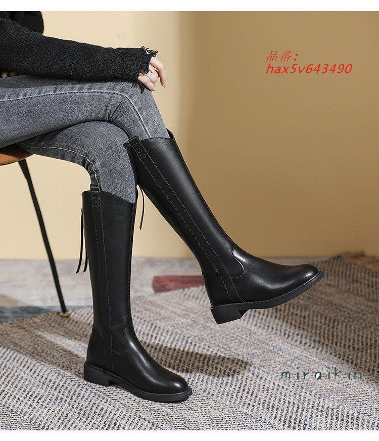 22.5CM-26.5CMロングブーツ レディース ジップ靴 ジョッキーブーツ バックジップ ラウンドトゥ 防滑 長靴 秋冬 厚底 ア 履きやすい 歩きやすい hax5v643490 KIN-KAAI_COM
