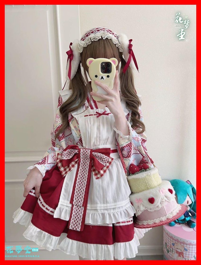 和風ロリータ♪和風メイドさんイベントに最適♪お出かけ着にも