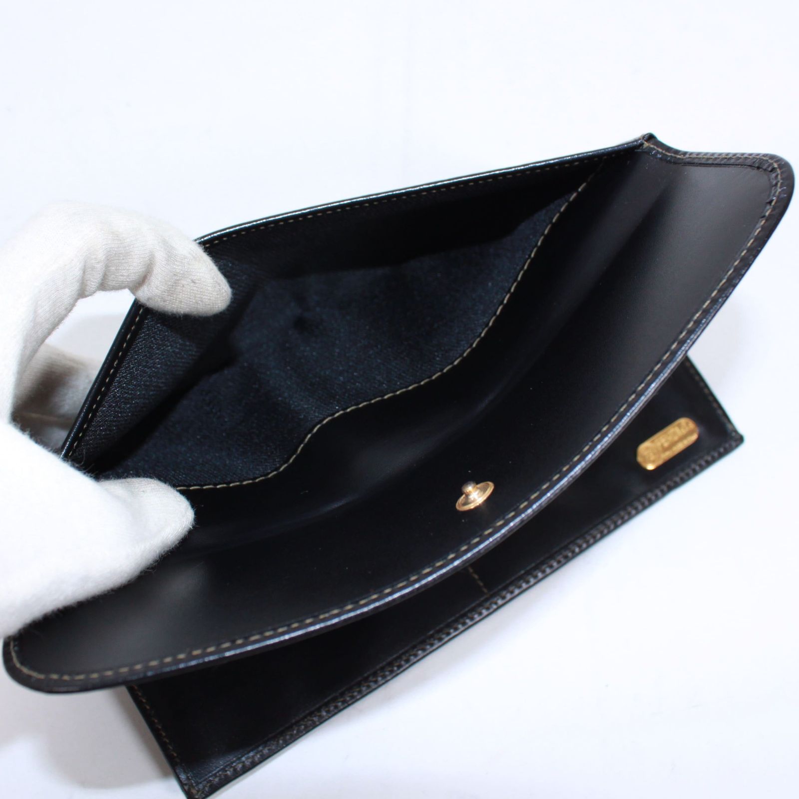 FENDI ペカン柄 レザー×PVC カーキブラウン×ブラック 財布