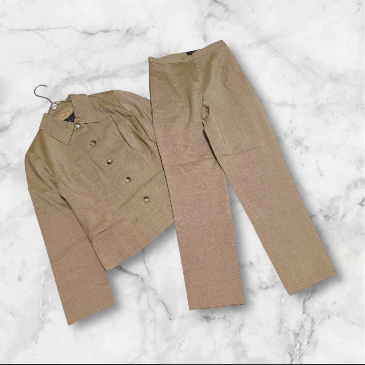 2点セット ヨンドシー 4°C M セットアップ ウール混 ブラウン系