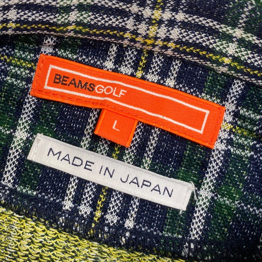 サイズ：L BEAMS GOLF ビームスゴルフ  長袖シャツ チェック柄 ネイビー系 [240101433977] ゴルフウェア レディース ストスト サイズ：L BEAMS GOLF ビームスゴルフ 長袖シャツ チェック柄
