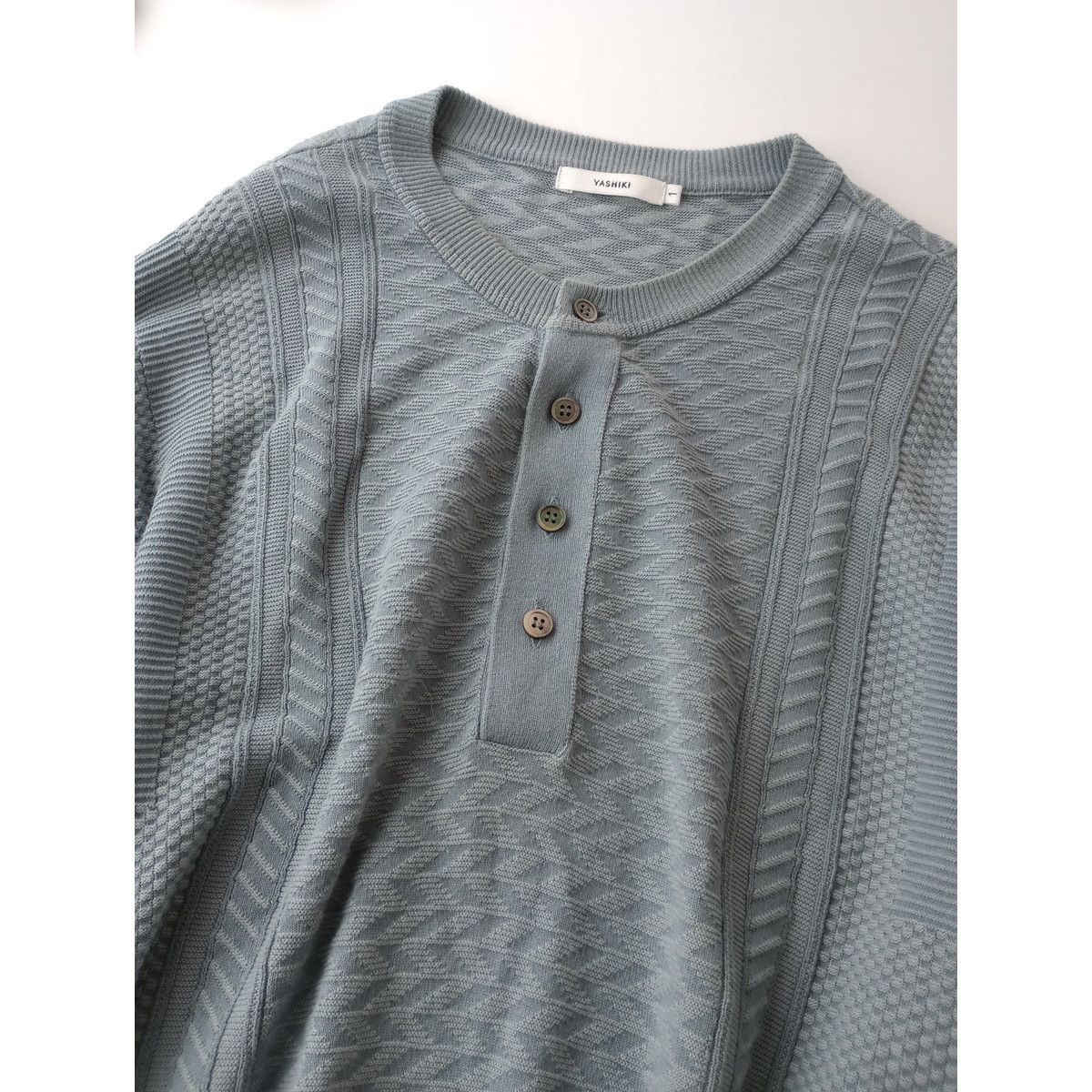 定価25300円 23SS YASHIKI ヤシキ Harukaze Henley Knit 春風 コットン ニット 半袖 ジャガード  1(117K+2263)25H - メルカリ