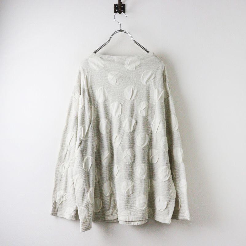 ♥ 2025 プランテーション Plantation ドットブリスター プルオーバー 2|オフホワイト トップス 水玉 長袖 2400014550696