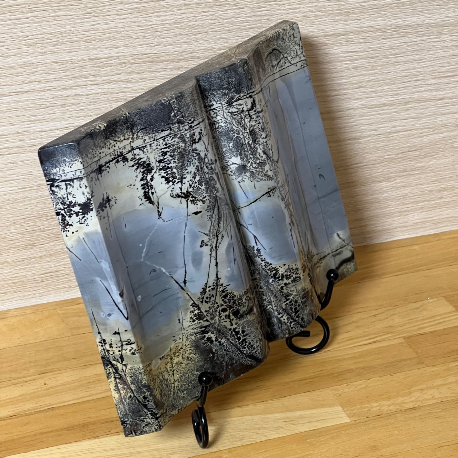 ⬛︎【１点もの】ピクチャージャスパー　天然石　ブックスタイル　自然風景模様　台座付 ⬛︎【1点もの】ピクチャージャスパー 天然石 ブックスタイル