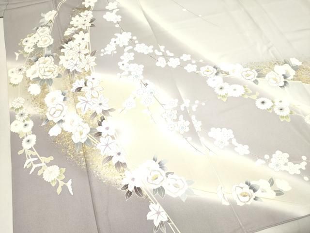 平和屋着物○訪問着 駒刺繍 風景花松文 金彩 仮絵羽 正絹