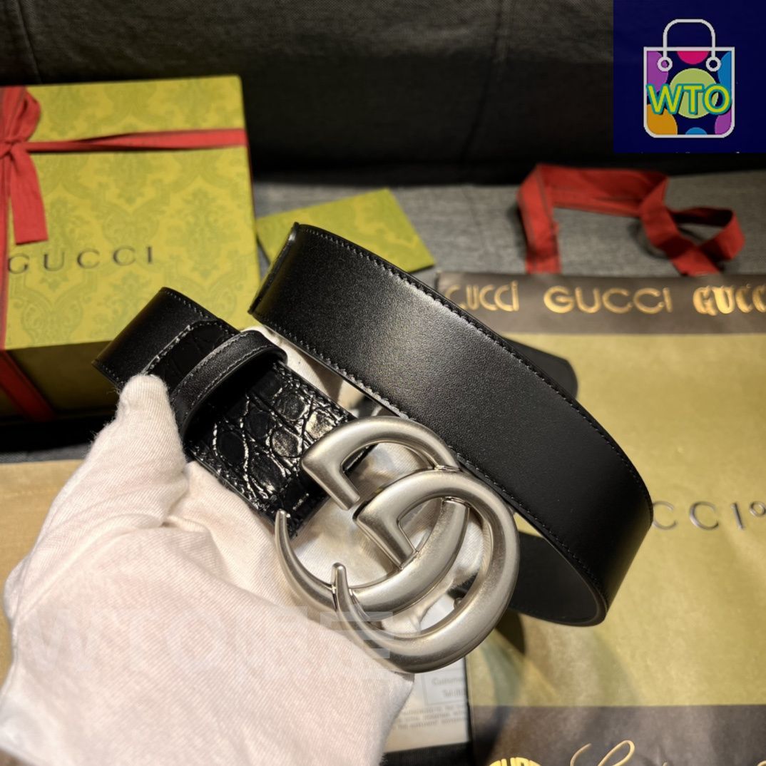 GUCCI ブラックレザーベルト 406831_DJ20T_1000_001_100_0000