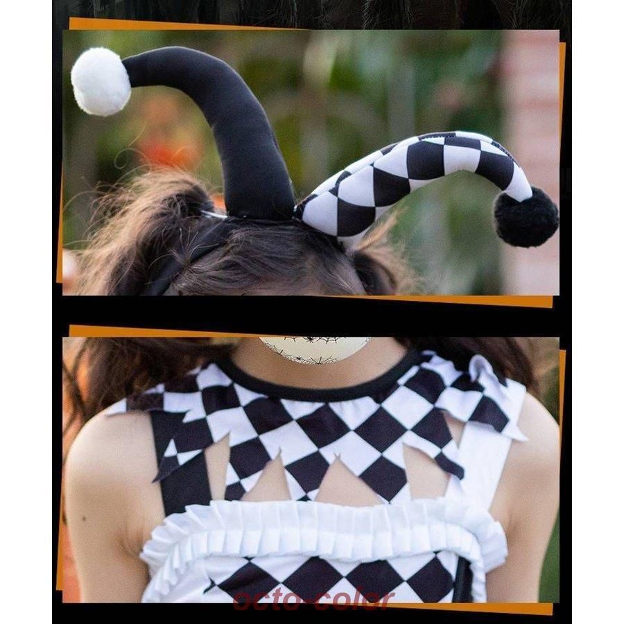  衣装 魔女 ピエロ コスプレ 子供 ワンピース ドラキュラ レディース 4点セット コスチューム 魔女ハット 子供用 その他 キッズファッション小物