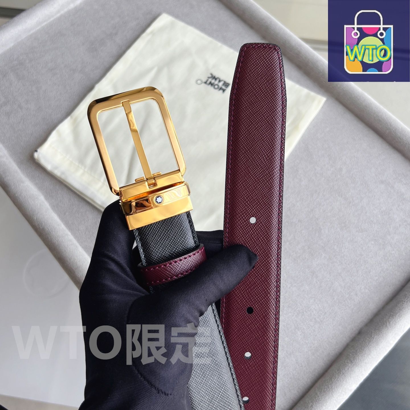 新品 モンブラン MONTBLANC ベルト クラシック ライン ブラック