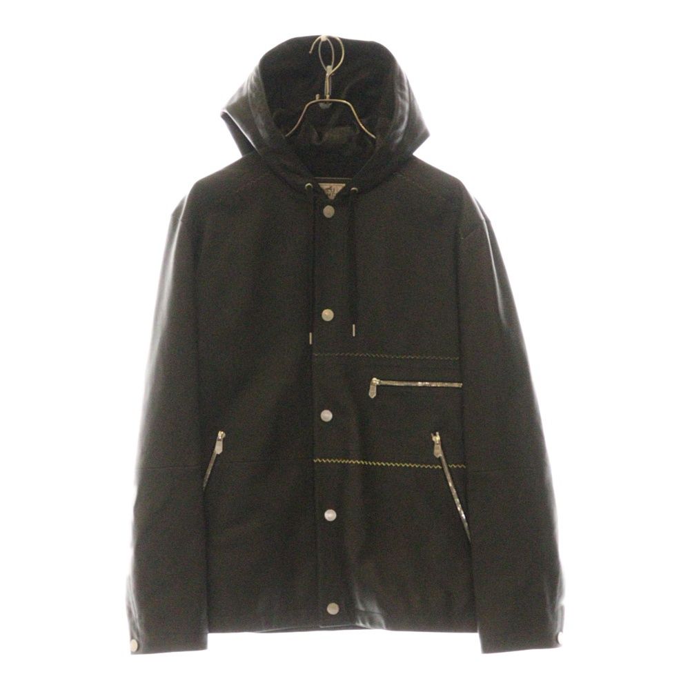 HERMES エルメス　レザージャケット　ジップデザイン　セリエボタン HERMES エルメス セリエボタン レザージャケット フード 50