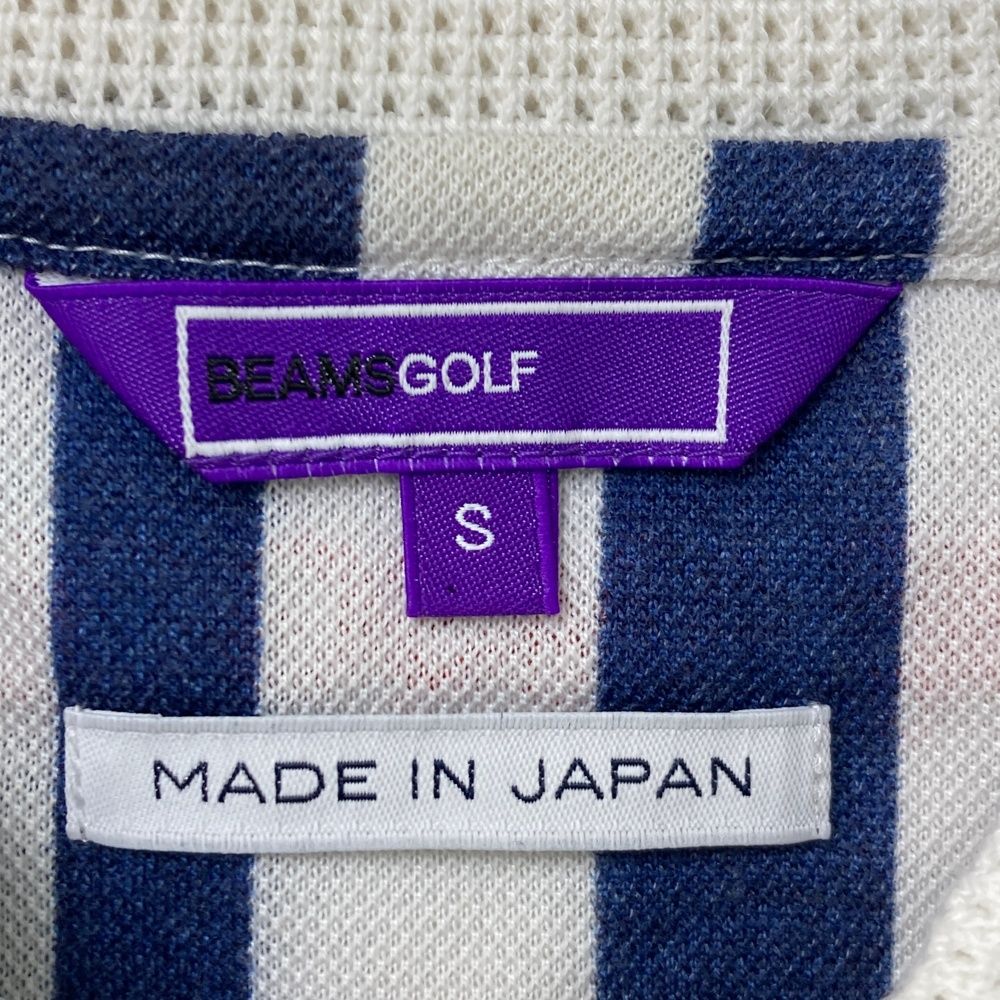 サイズ：S BEAMS GOLF ビームスゴルフ  ノースリーブポロシャツ ストライプ ネイビー系 [240001261085] ゴルフウェア レディース ストスト サイズ：S BEAMS GOLF ビームスゴルフ ノースリーブポロシャツ