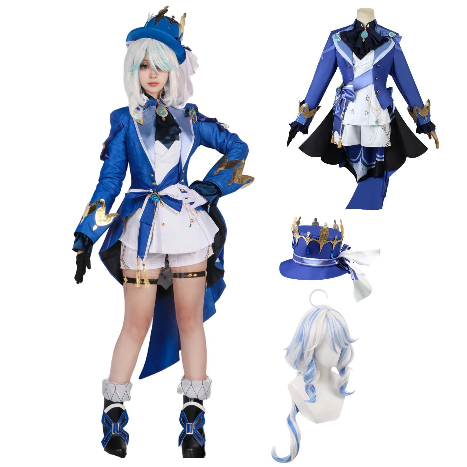 商品 男女兼用 フォカロルス XL cosplay 衣装 文化祭 コスチューム 大人用 フルセット 仮装 ウィッグ付き 芙洛斯 フリーナ フォカロルス コスプレ 原神