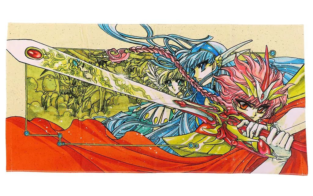中古】タオル・手ぬぐい 魔法騎士レイアース ビジュアルバスタオル 