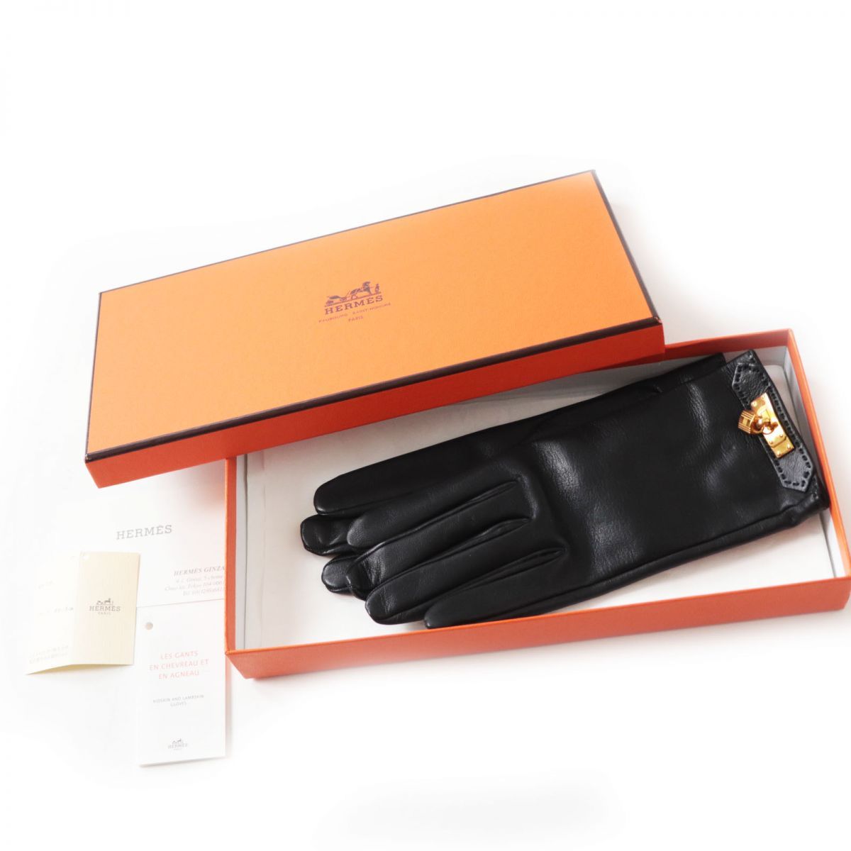 未使用品 エルメス 手袋 ラム革グローブ les GANTS gants エルメス en ...