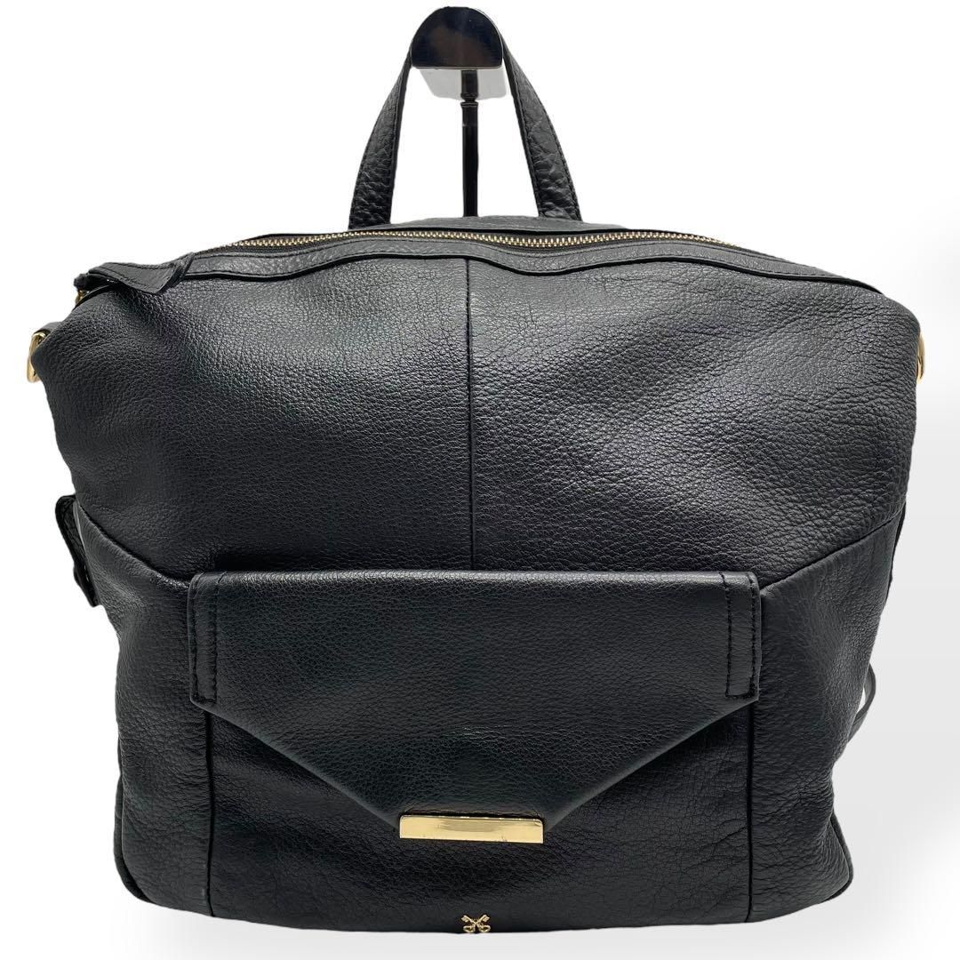極美品　SAZABY　3way リュックサック　ショルダーバッグ　レザー　黒 極美品 SAZABY 3way リュックサック ショルダーバッグ レザー 黒