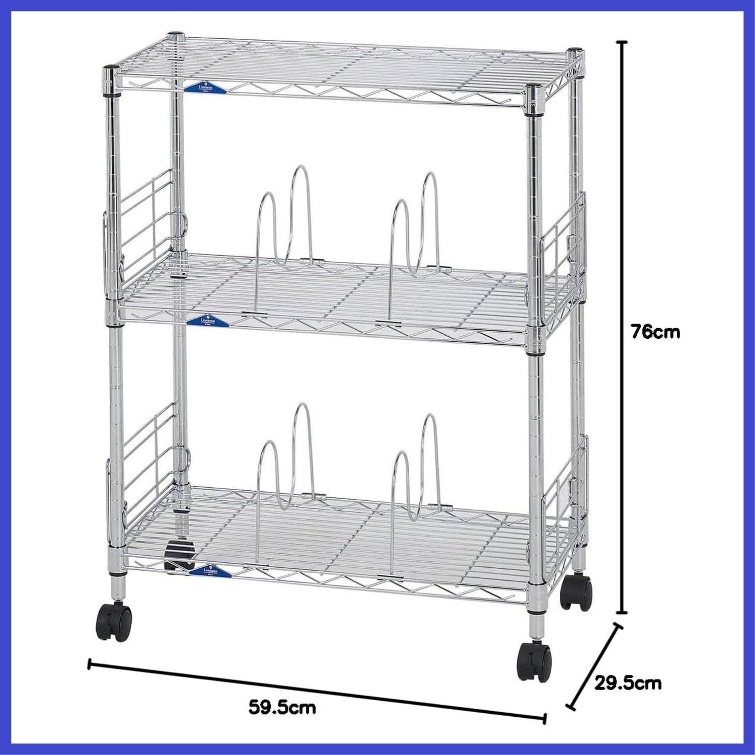  ドウシシャ ルミナス フィール 本棚 漫画収納 ブックシェルフ 収納棚 スチールラック 幅60 3段 大容量 組立簡単 落下防止 サポート柵付き 耐荷重80 kg 棚板 ポール径19 mm 幅59.5×奥行29.5×高さ76 cm MD 6080-3 B その他 文房具 事務用品