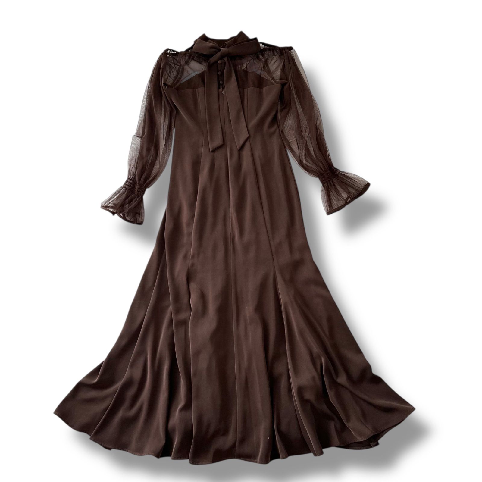 ドリードール カットアウト マーメイドドレス ブラウン ワンピース S