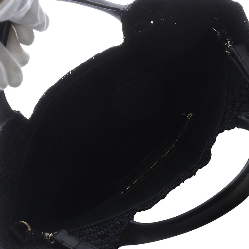 ヘレンカミンスキー バッグ 2WAY ブラック ラフィア カゴ Cassia