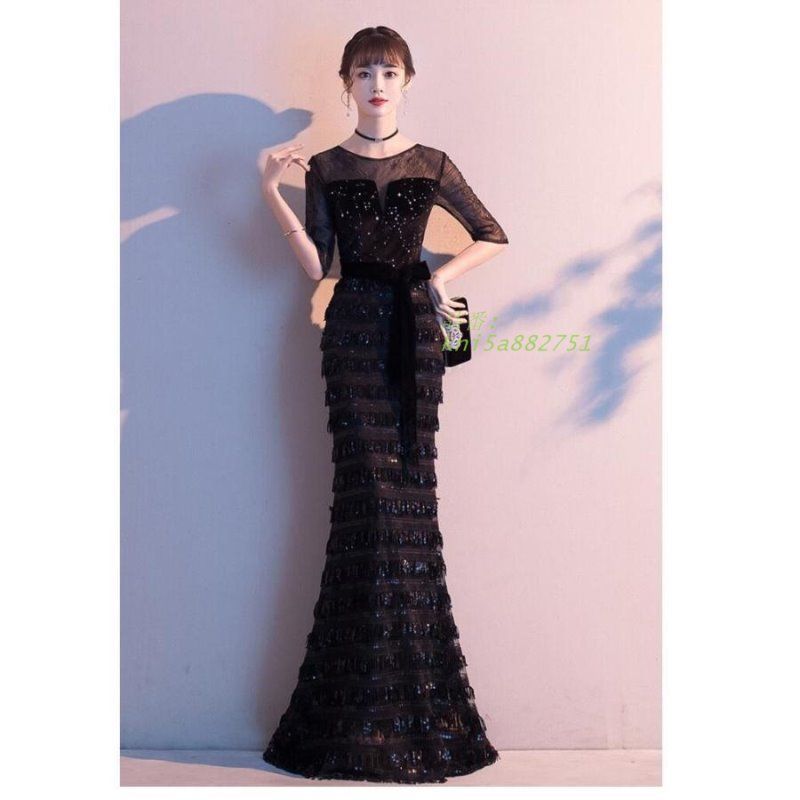 袖あり マーメイドドレス ウエディングドレス ナイトドレス ロング丈ドレス パーディードレス 演奏会 お呼ばれ 舞台用 披露宴 二次会 結婚式 発表会 ピアノ kni5a882751