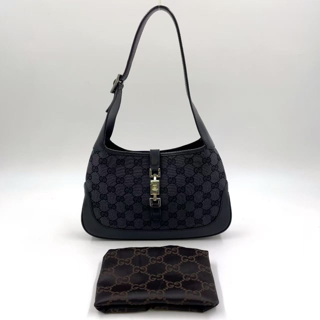 GUCCI ジャッキー GGキャンバス レザー×キャンバス ブラック