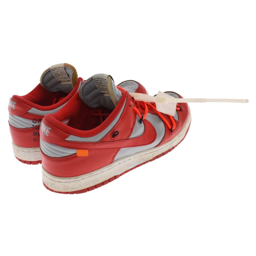 NIKE (ナイキ) ×OFF-WHITE DUNK LOW LTHR/OW オフホワイト ダンク ローカットスニーカー レッド US10/28cm  CT0856-600 - メルカリ