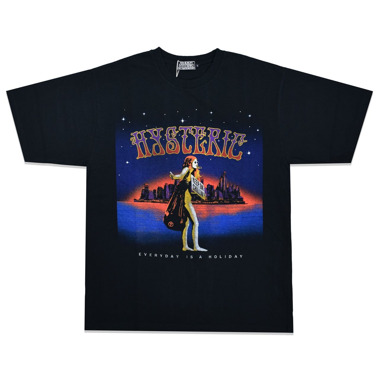 HYSTERIC GLAMOUR ヒステリックグラマー KEEP ON CHILLIN' Tシャツ ブラック - メルカリ