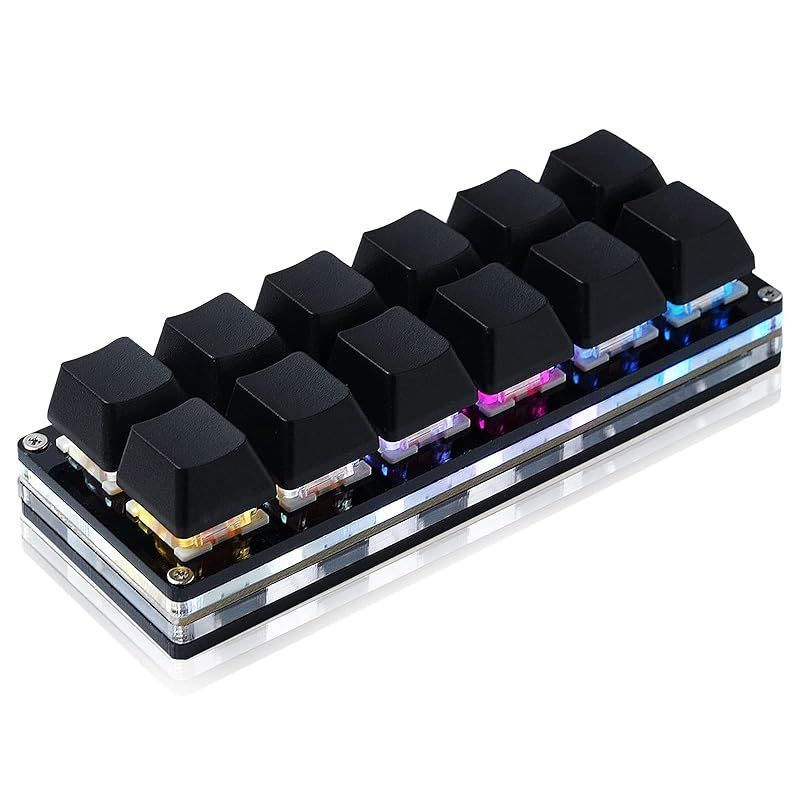 BTXETUEL 12キーメカニカルゲーミングキーボード 片手キーパッド USB-C 有線 OSU キーパッド プログラム可能 ホットスワップ可能キーボード 0