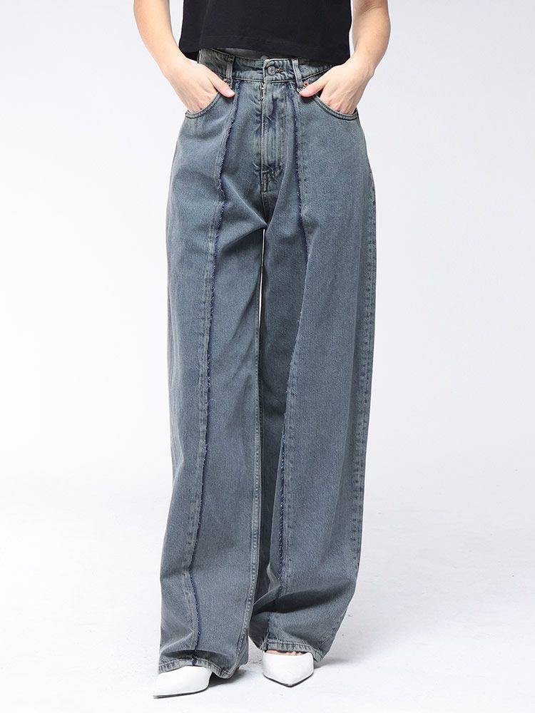 MM6 Maison Margiela エムエムシックス メゾン マルジェラ センターデザイン ワイドレッグ ジーンズ