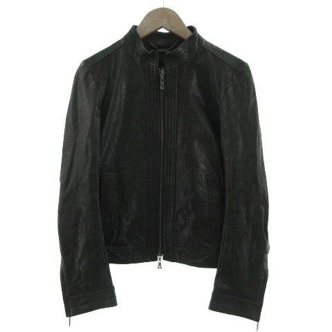iCB シングル ライダース ジャケット スタンドカラー 羊革 サイズ9 黒 アイシービー iCB ジャケット ライダースジャケット シングル