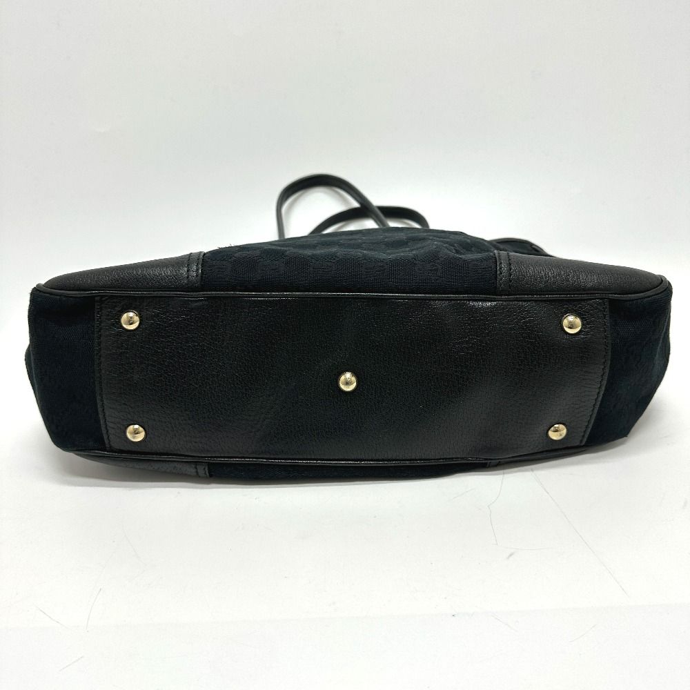 GUCCI グッチ ハンド トート バッグ GG レディース ブラック リボン