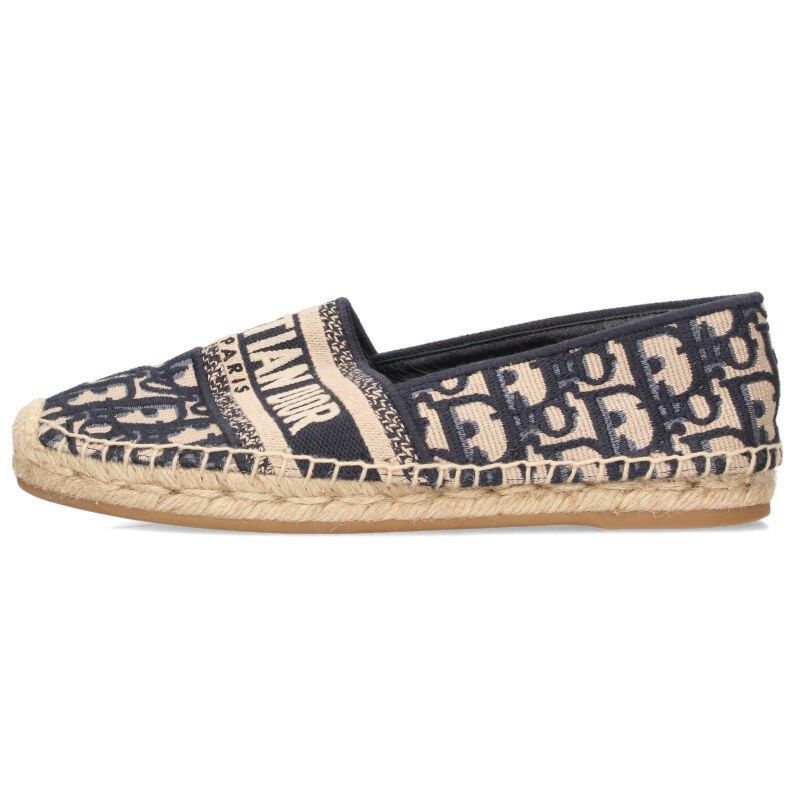 クリスチャンディオール オブリーク総柄エスパドリーユシューズ レディース 35.5