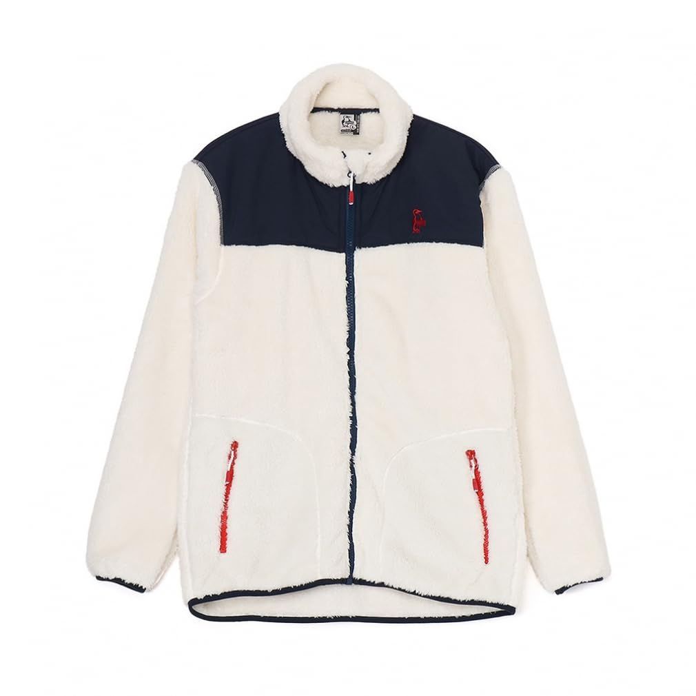 Size L_Color アイボリー|ネイビー チャムス フリースジャケット Elmo Fleece Jacket レディース Ivory|Navy L