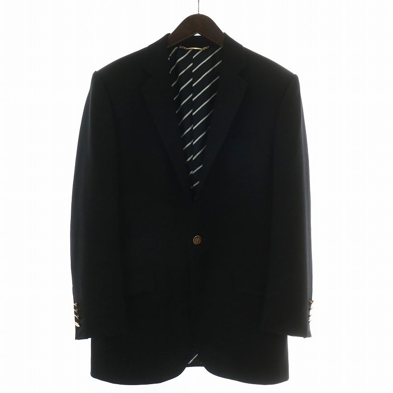 D&G ブラック テーラードジャケット ワンフォークロージング 1111clothing ◇ロゴワッペン ビッグ