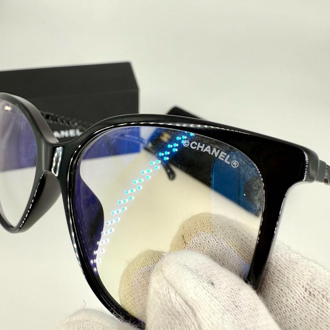 CHANEL サングラス 3441-S-A ココマーク レザー チェーン 黒 CHANEL サングラス 3441-S-A ココマーク レザー チェーン シャネル