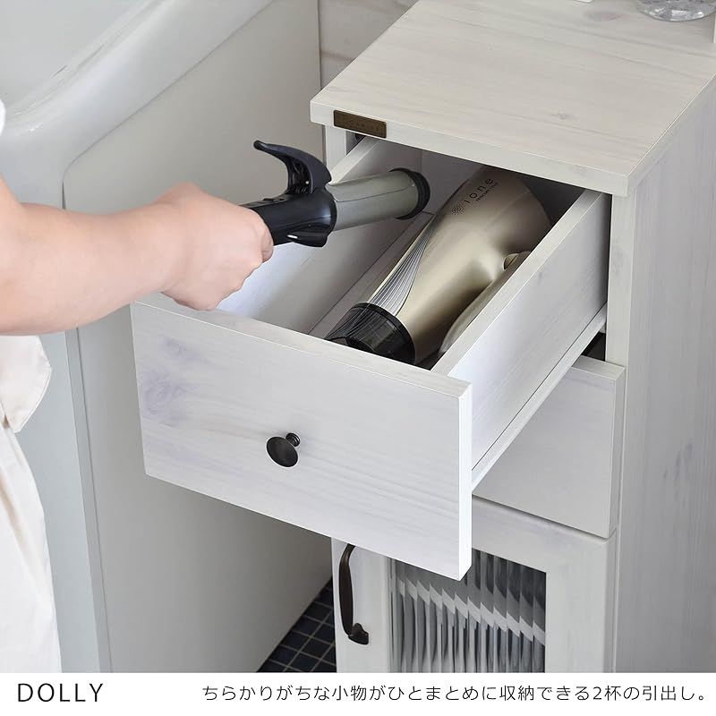 佐藤産業 DOLLY 隙間収納 幅20 cm ホワイト スリム 可動棚 DO 170-20 SS WH 1