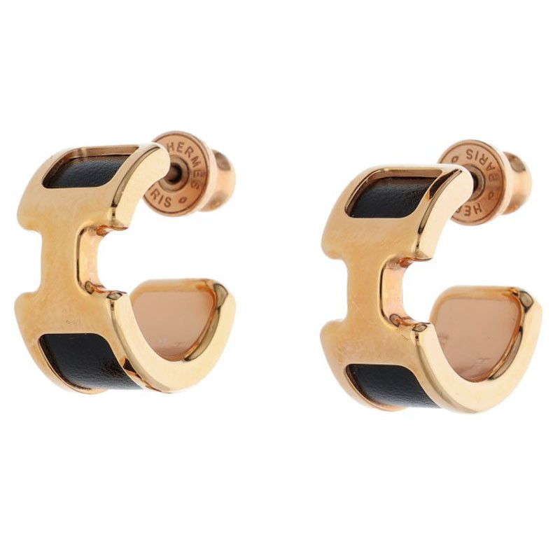 エルメス オランプPM ボックスカーフフープピアス メンズ