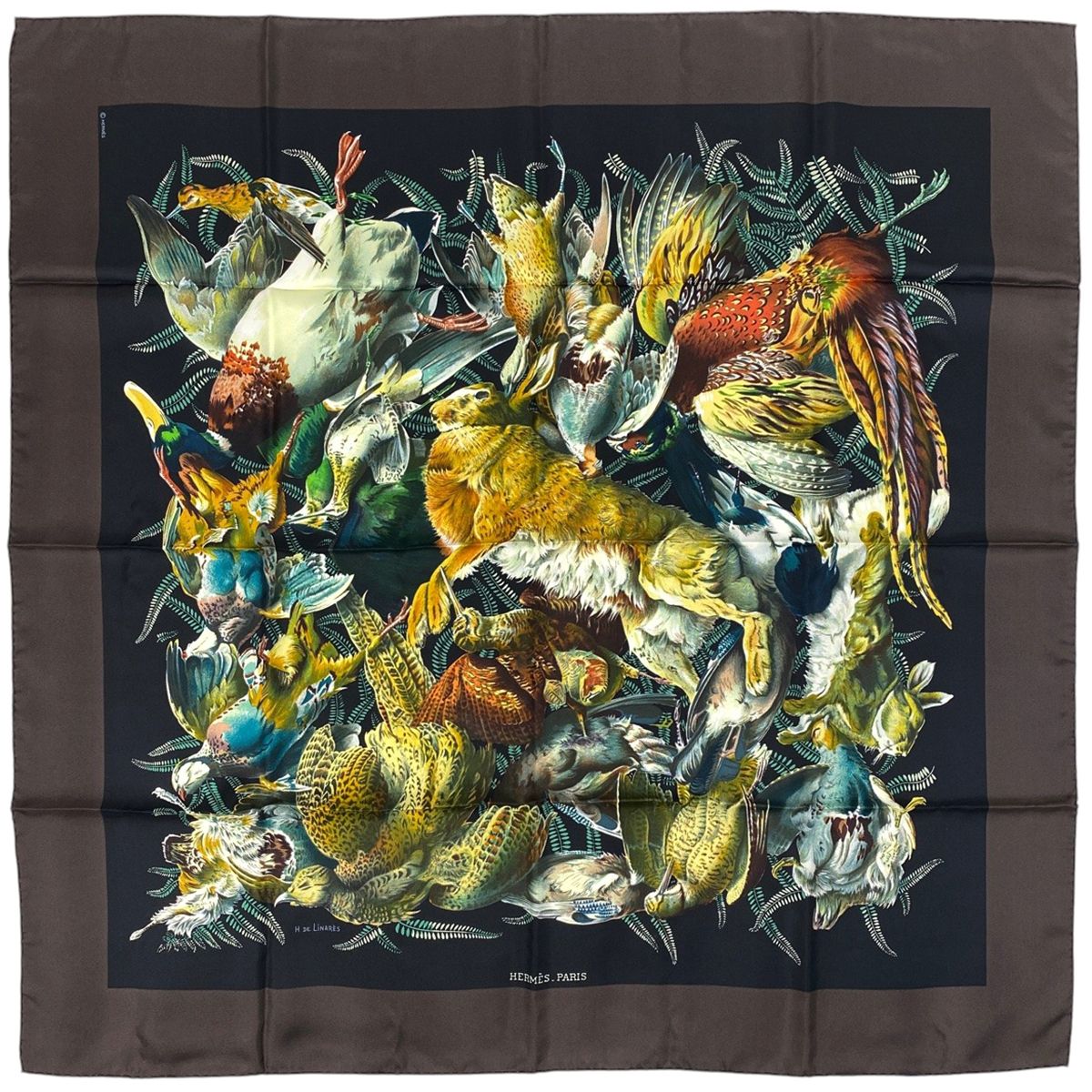 HERMESエルメス　スカーフ　カレ90 バード柄 エルメススカーフバード柄 エルメス シルク スカーフ カレ90 『PIERRES