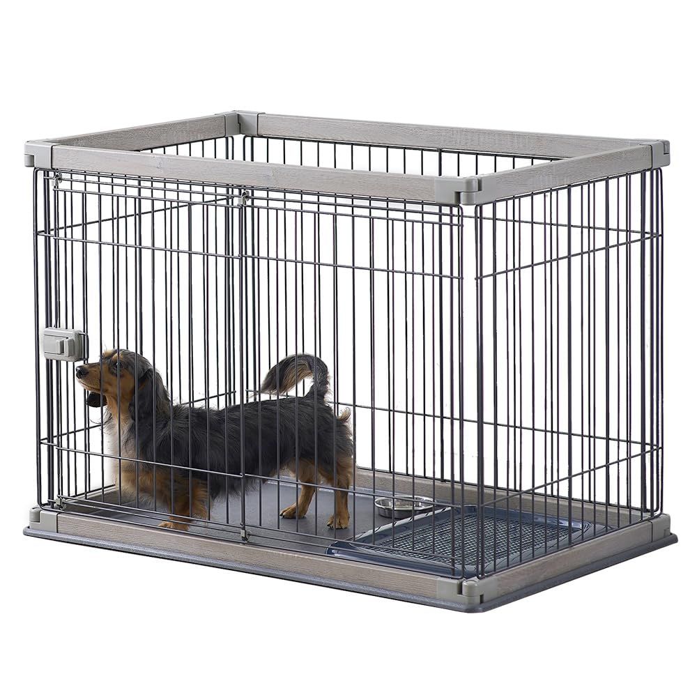 アイリスオーヤマ 犬 サークル ウッディサークル アッシュグレー 小型犬用 P295976F IRIS OHYAMA