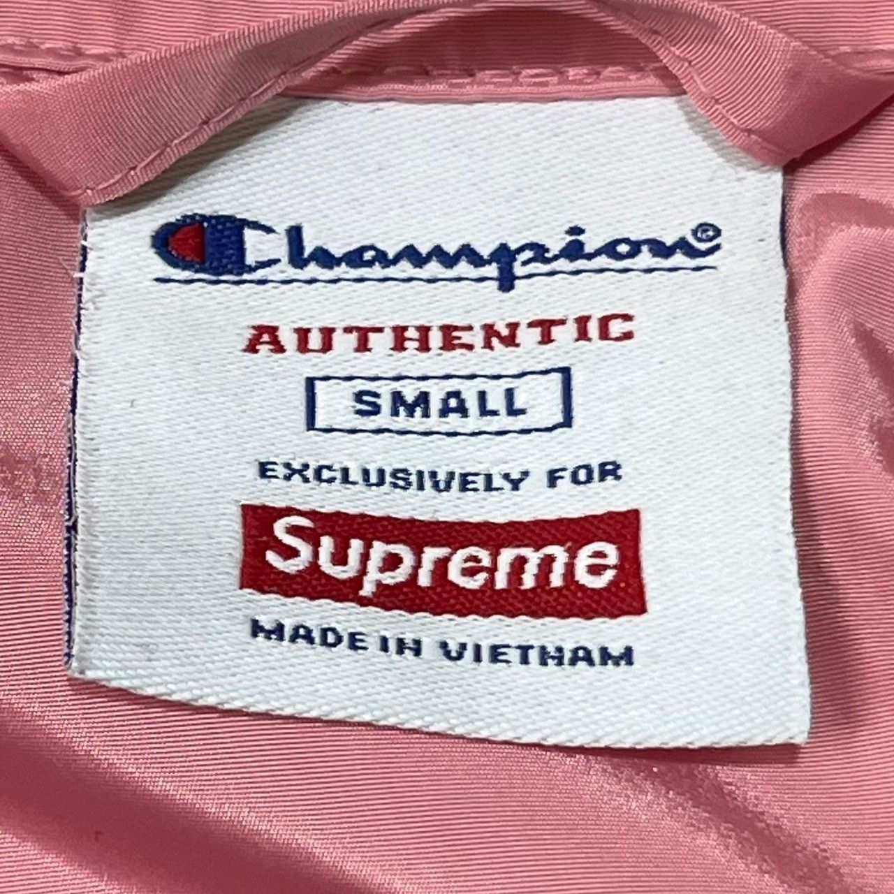 SUPREME×Champion(シュプリーム×チャンピオン) 17SS Half Zip Pullover ハーフジップ プルオーバー ナイロン  ジャケット ロゴ S ピンク