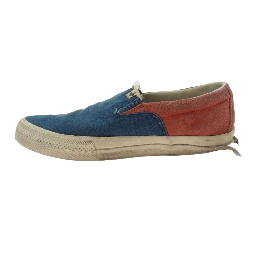 VISVIM Bizbim 0114301001001 SKAGWAY SLIP-ON Skagway denim slip-on sneakers red indigo blue US9 [pre]