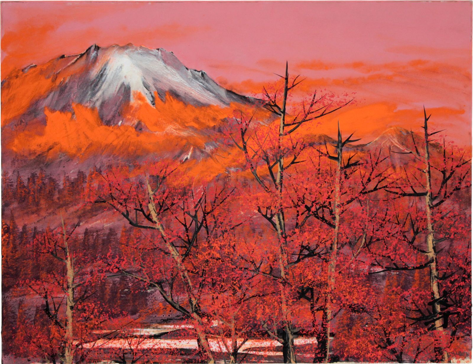 渡辺文平 「焼岳の秋」 日本画 絵画 渡辺文平 「焼岳の秋」 日本画 絵画 - メルカリ