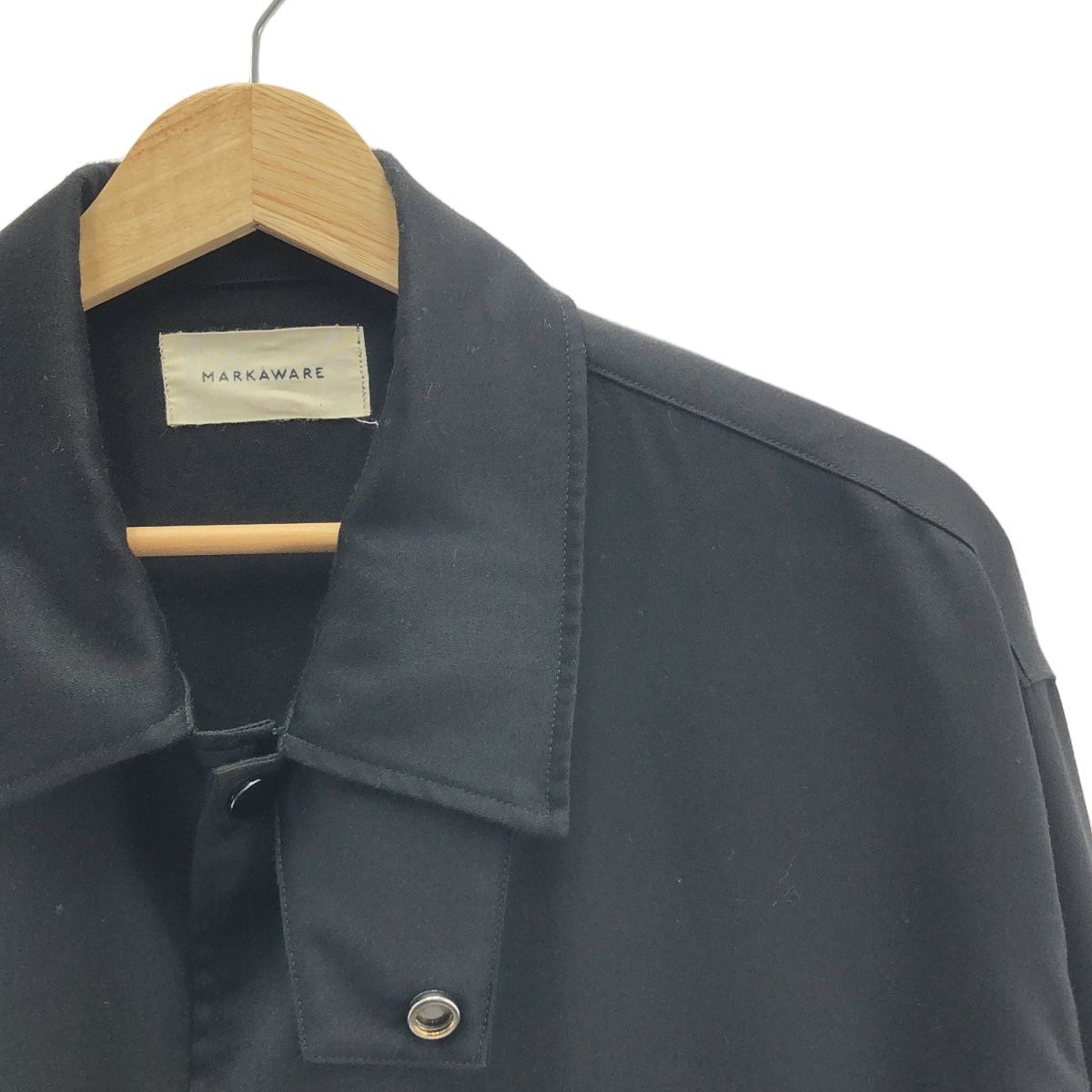希少 MARKAWARE CASHMERE SATIN COACH JACKET a25c12bl01c]MARKAWARE (マーカウェア) BRATAC Silk x Cashmere Satin